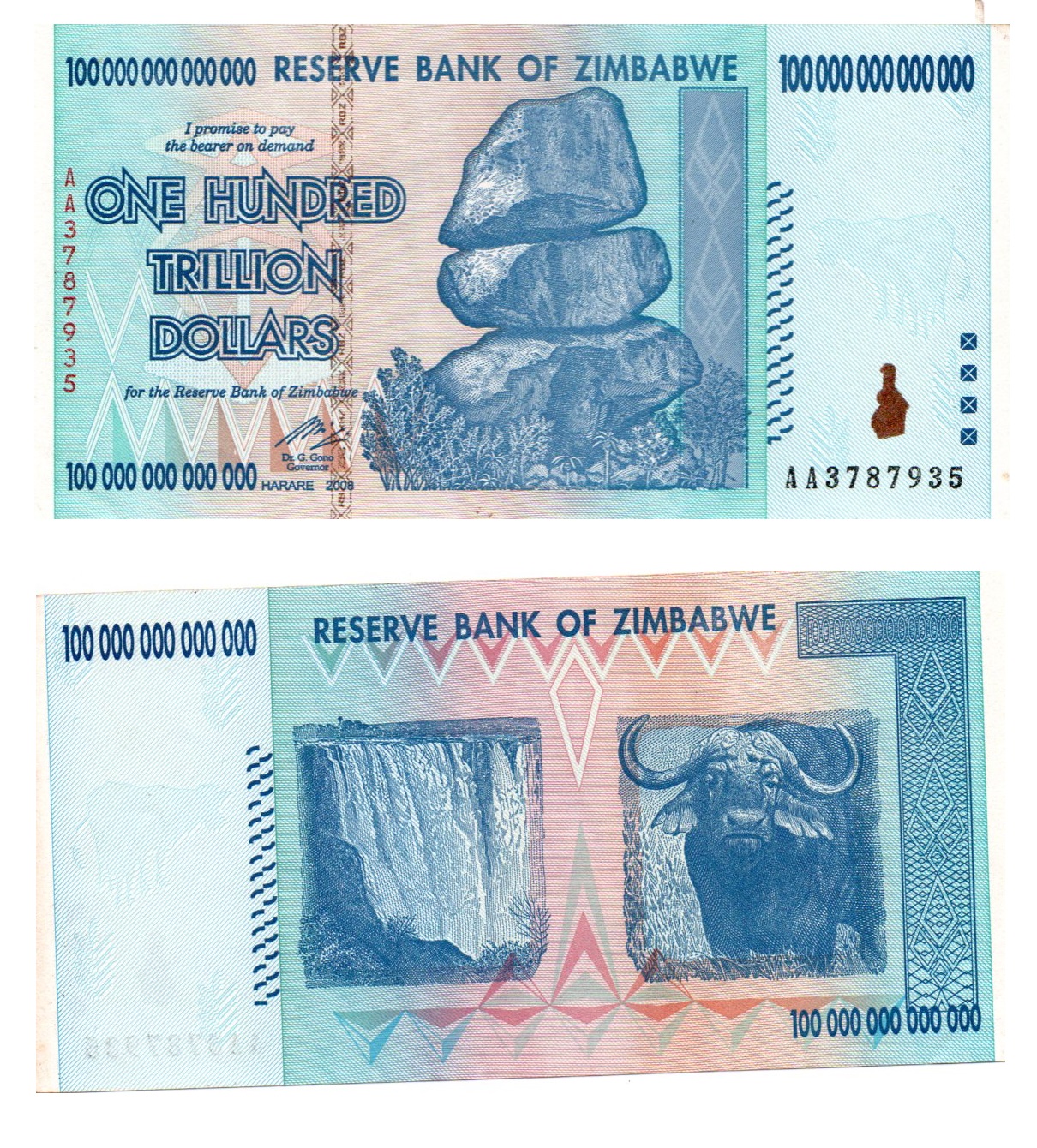 Zimbabwe #91 100 Trillion Dollars